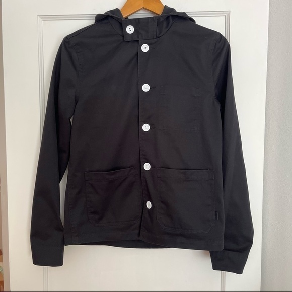 ASOS black bomber jacket. Hood. Relaxed oversize lightweight Fits Chest. 34-36 - Picture 8 of 10